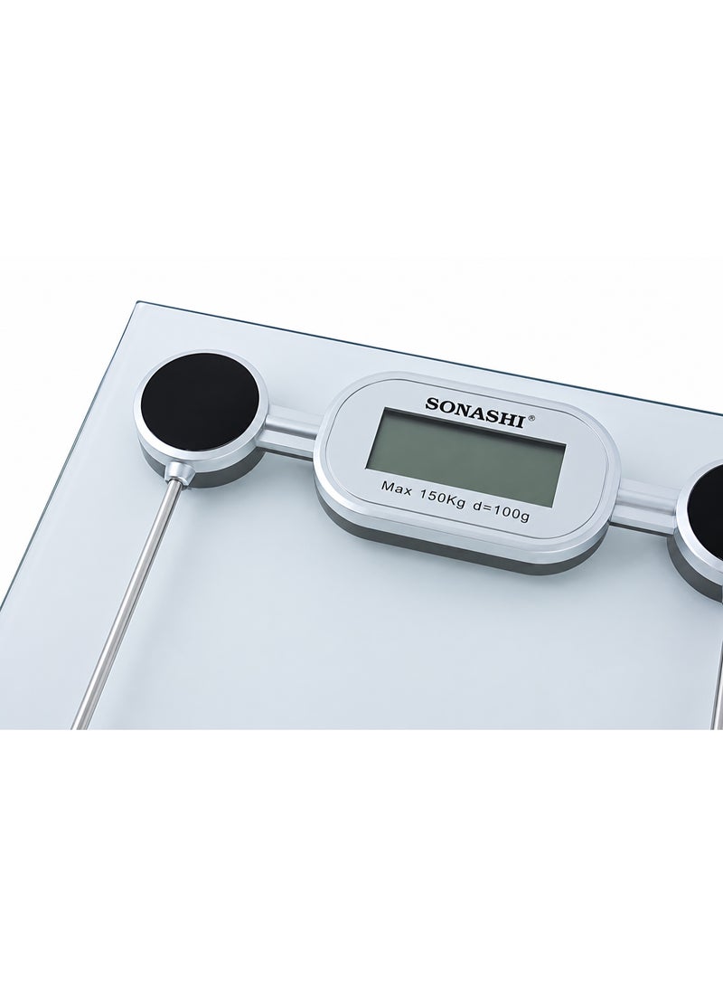 Sonashi Digital Bathroom Scale SSC-2208 | Tempered Glass | 150kg Capacity | LCD Display - Image 2