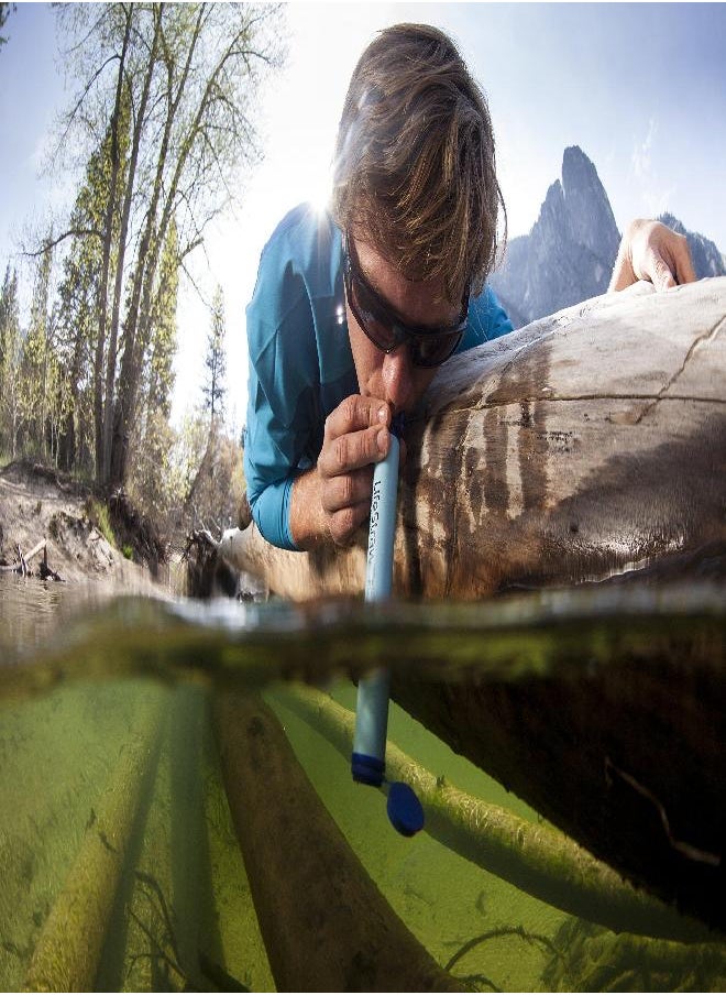 LifeStraw - Personal Water Filter For Hiking, Camping, Travel, And Emergency Preparedness, 2 Pack, Blue - Image 1