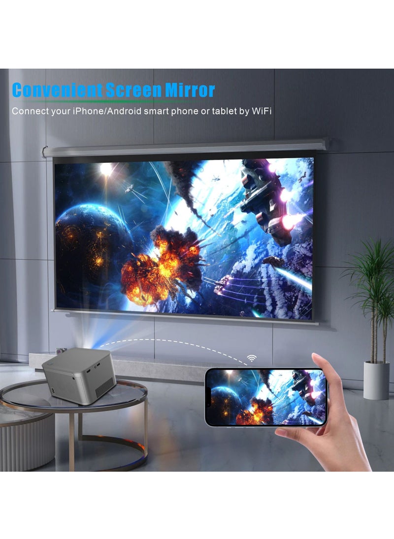 جهاز عرض HY350 محمول يعمل بنظام Android 11 بدقة 1080 بكسل عالية الدقة 4K، لاسلكي يعمل بنظام Android وWiFi، أجهزة عرض ذكية
