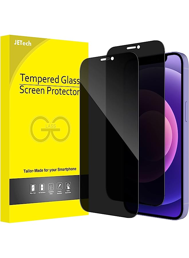 Jetech Privacy Full Coverage Screen Protector For Iphone 12/12 Pro 6.1-Inch, Anti-Spy Tempered Glass Film, Edge To Edge Protection Case-Friendly, 2-Pack - Image 1