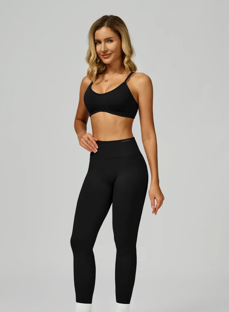 كون.يوغا ليجنز نسائي بخصر عالٍ بتصميم مجسم ومزموم