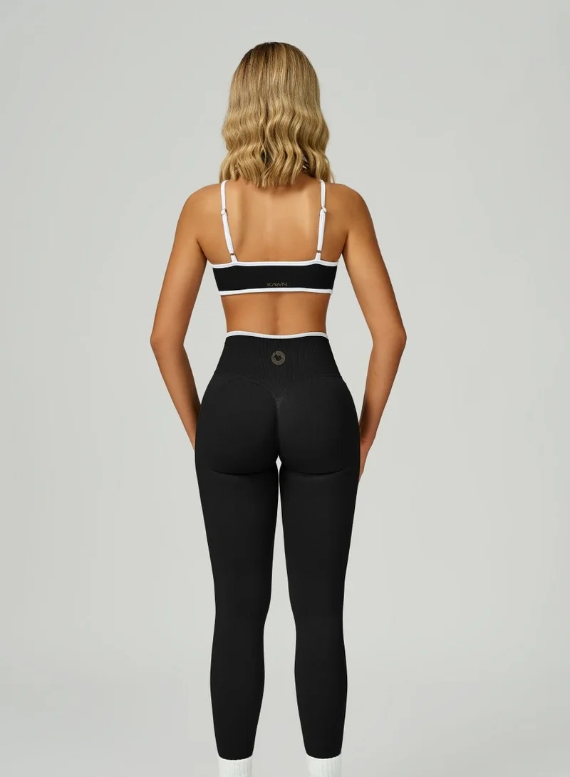 KAWN.YOGA Licorice Black Womens High Waist Scrunch Contour Leggings for Women | Best Price UAE