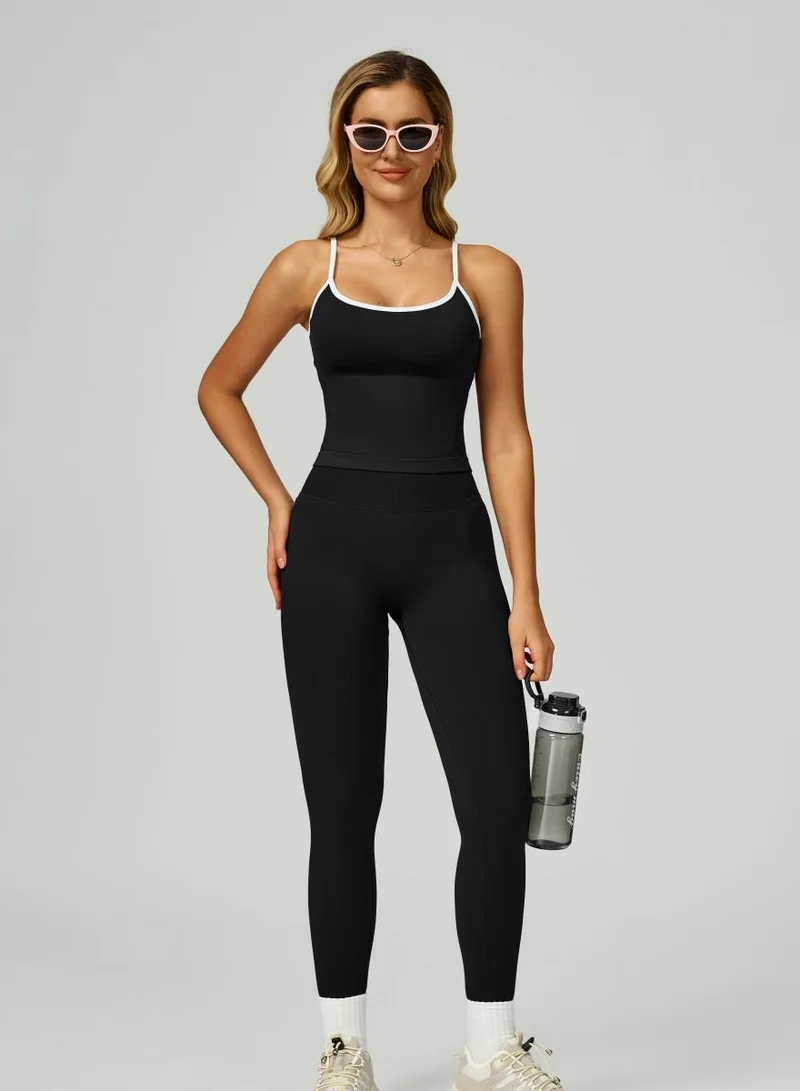 KAWN.YOGA Licorice Black Womens High Waist Scrunch Contour Leggings for Women | Best Price UAE