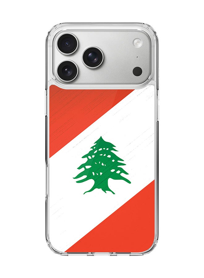 Classic Clear MagSafe Case for iPhone 17 Pro Max , Hybrid Soft Case Flexible Edges Anti Drop TPU PC Gel Thin Transparent Cover [ Designed for iPhone 17 Pro Max ] - Flag Of Lebanon Full Print