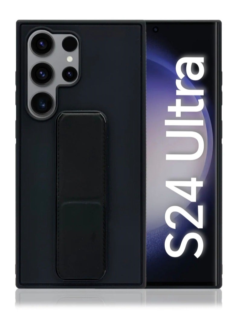 ARMOR Case Cover For Samsung Galaxy S24 Ultra With Magnetic Hand Grip 3 in 1 Black  - Image 1