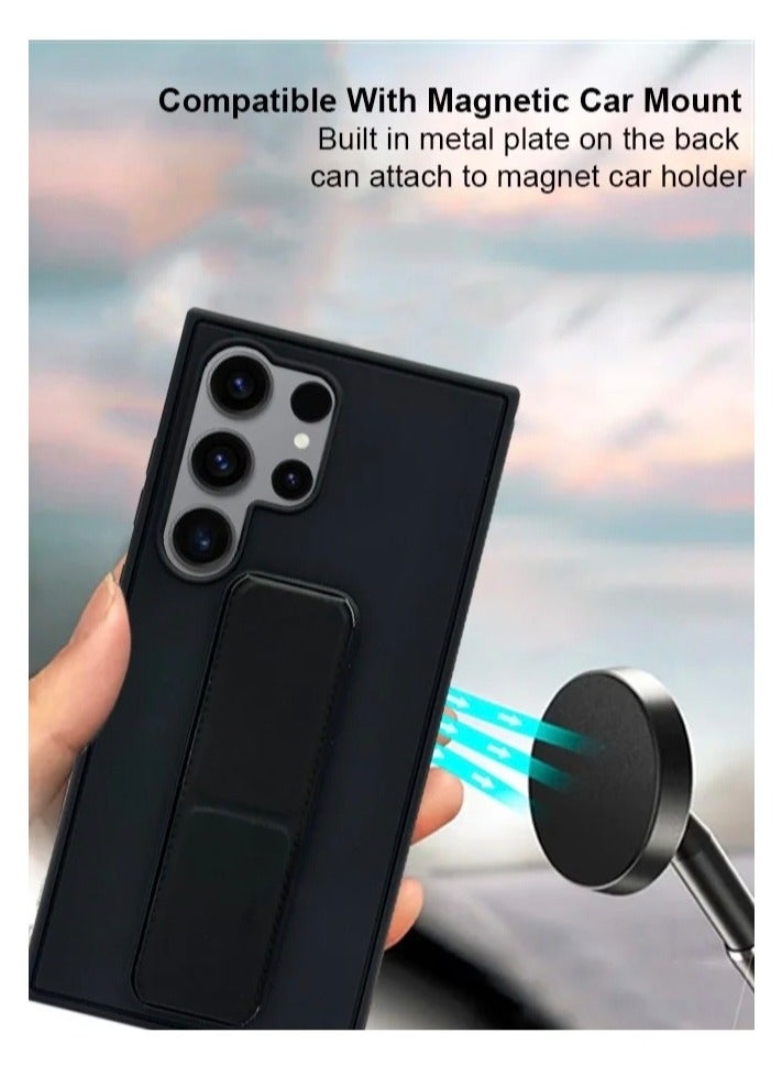 ARMOR Case Cover For Samsung Galaxy S24 Ultra With Magnetic Hand Grip 3 in 1 Black  - Image 3