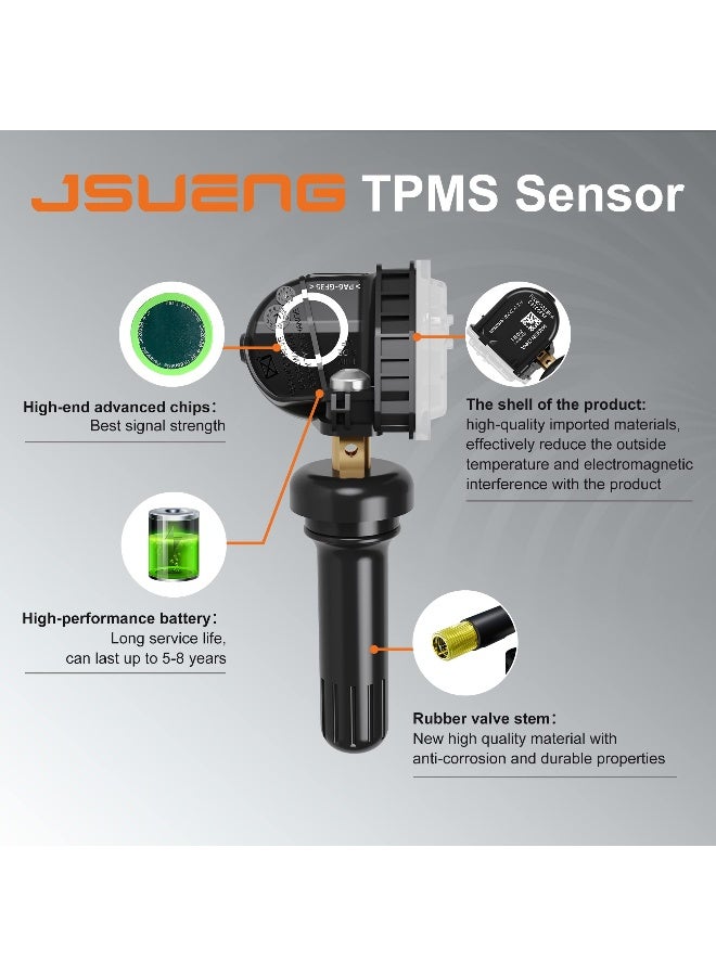 Jsueng TPMS Sensor Ford 4 Pack Tire Pressure Monitoring System Sensor fit for Ford F150 F250 Flex Fusion Mustang Lincoln MKX MKZ MKS MKT 315Mhz Replaces F2GZ1A189A FR3Z1A189A GL3T1A180GB - Image 3