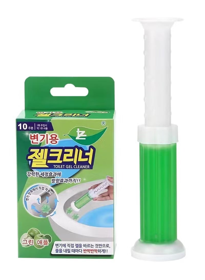 منظف ​​جل المرحاض برائحة الزهور 120 مل، منظف مزيل للترسبات والروائح الكريهة لنظافة الحمام، انتعاش يدوم طويلاً، سهل الاستخدام، 12 زهرة جل في كل زجاجة برايحه التفاح - Image 1