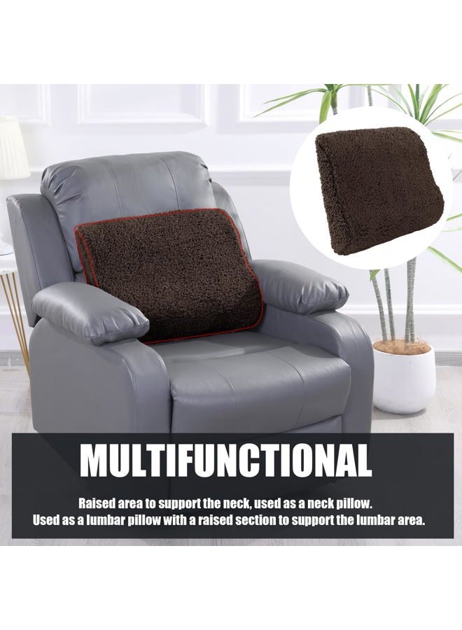 HOMBYS Extra Large Recliner Leg Pillow, Sherpa Memory Foam Foot Rest for Sleeping Rest, Wave Shape Recliner Cushion, Multipurpose Footrest Extender, Back & Lumbar Pillow for Recliner Bed, Coffee Color - Image 5