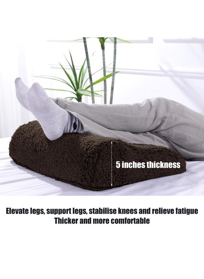 HOMBYS Extra Large Recliner Leg Pillow, Sherpa Memory Foam Foot Rest for Sleeping Rest, Wave Shape Recliner Cushion, Multipurpose Footrest Extender, Back & Lumbar Pillow for Recliner Bed, Coffee Color - Image 4