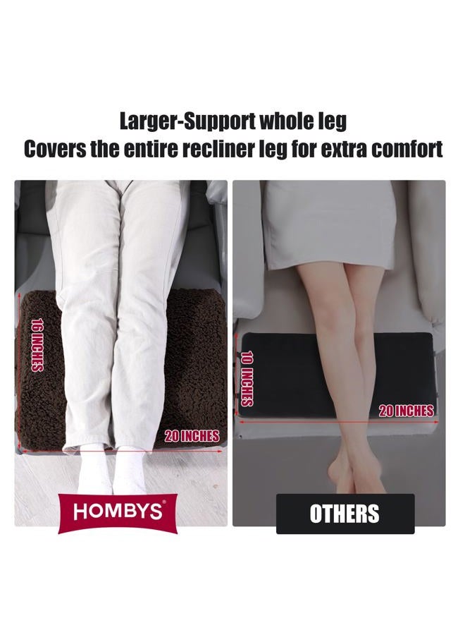 HOMBYS Extra Large Recliner Leg Pillow, Sherpa Memory Foam Foot Rest for Sleeping Rest, Wave Shape Recliner Cushion, Multipurpose Footrest Extender, Back & Lumbar Pillow for Recliner Bed, Coffee Color - Image 3