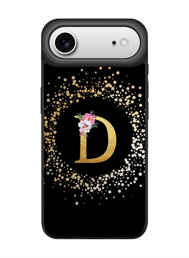 Stylizedd iPhone Air Case, [Compatible with MagSafe] Slim Magnetic cover Phone Case iPhone Air -Custom Monogram Floral - D ( Black ) - Image 1
