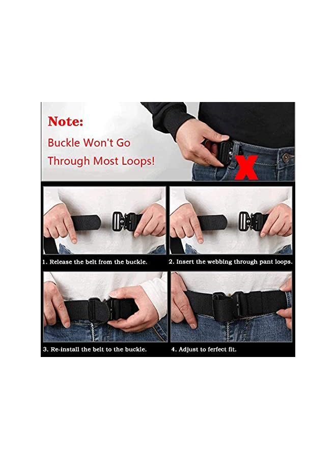 MOZETO Tactical Belts for Men Military Style Work Hiking Riggers Web Gun Belt with Heavy Duty Quick Release Metal Buckle - Image 4