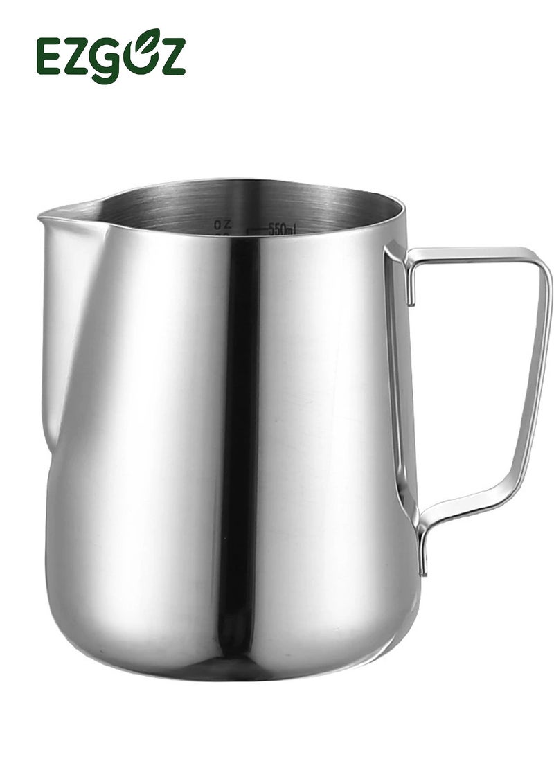 Generic - Milk Frothing Pitcher 350ml Stainless Steel Coffee Cup with Measuring Scale, For Frothing and Steaming Milk, Espresso Steaming Pitcher Silver - Image 1