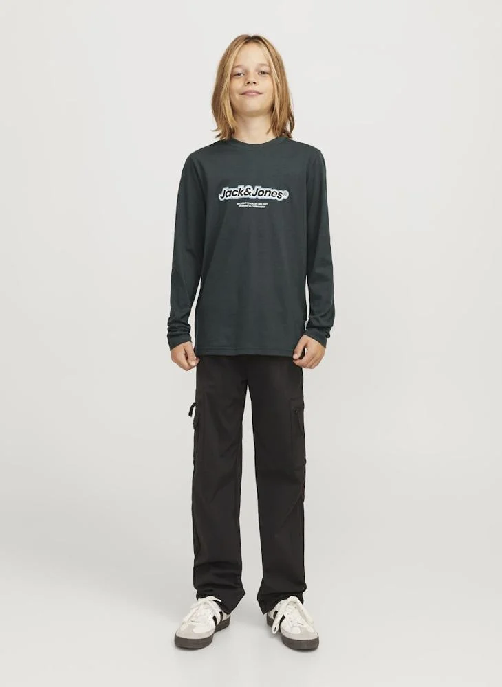 Jack & Jones Junior Kids Logo Print Crew Neck T-Shirt