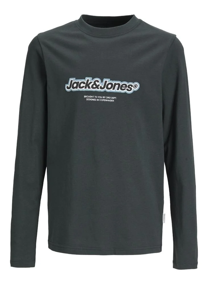 Jack & Jones Junior Kids Logo Print Crew Neck T-Shirt