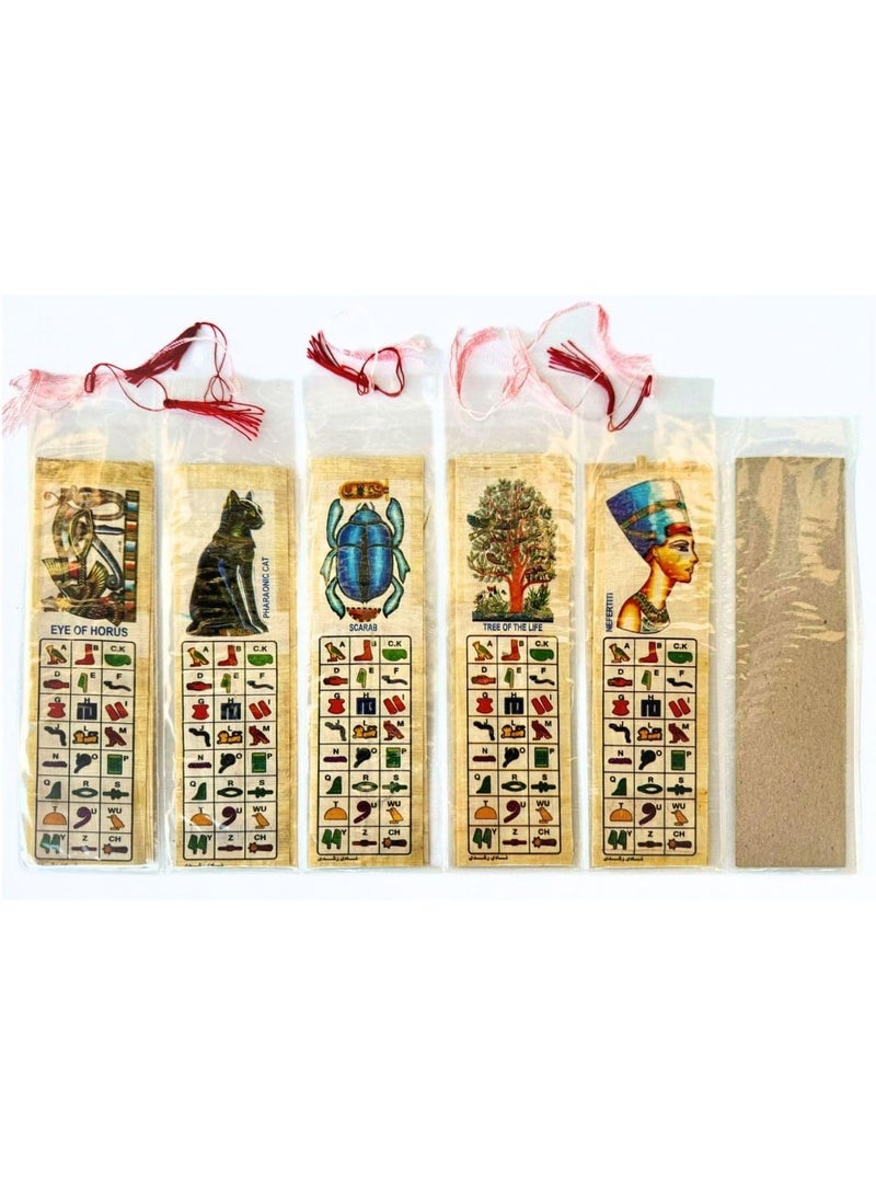 Egyptian Papyrus Paper Set of 10 Large Bookmarks(18x5 cm) History Educational Set. - Image 1