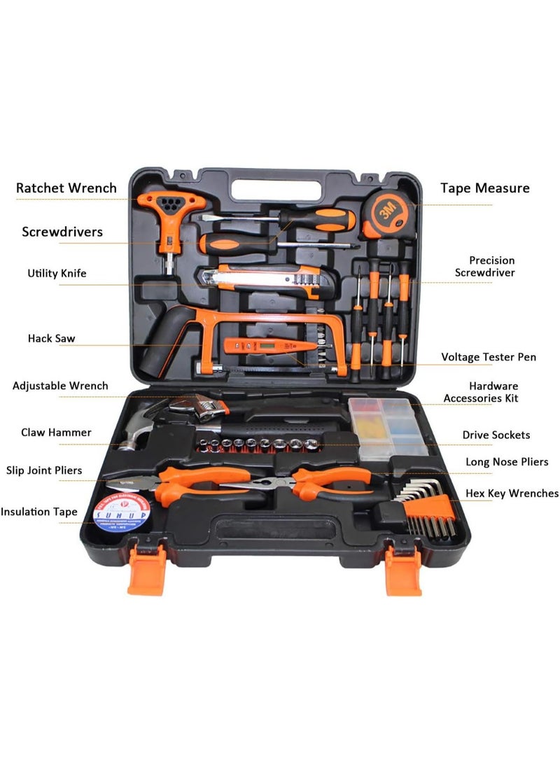 Household Tool Kits 82 Pcs Home Repair Maintaining DIY Hand Toolbox Portable Carbon Steel Hardware for Car Home Furniture Assembling Electric Appliances  - Image 4