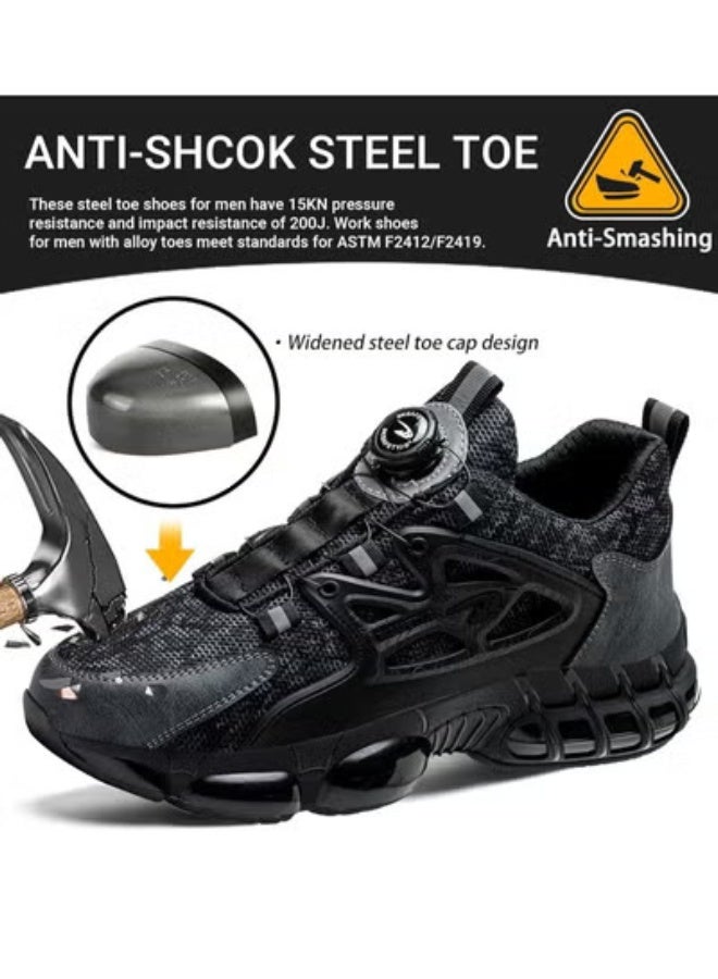 VICTGOAL Steel Toe Shoes for Men Lightweight Safety Shoes Comfortable Puncture Proof Slip On Indestructible Work Shoes - Image 3