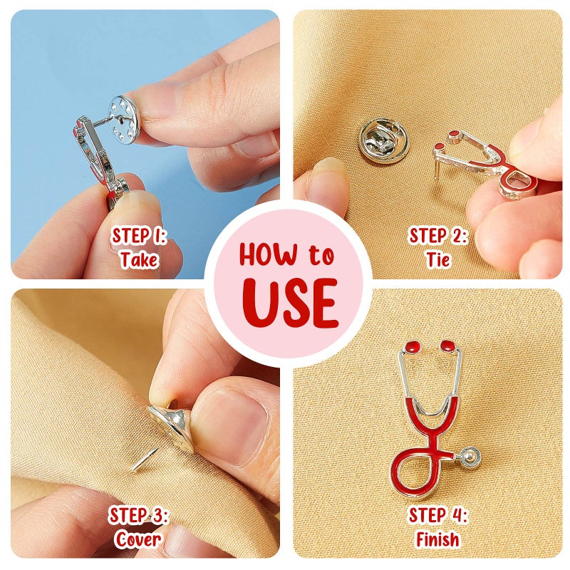 MTLEE Stethoscope Brooch Pins Nurse Week Gifts, Daisy Flower Enamel Lapel Pin Clothing Bags Decoration Brooch for Medical Doctor Nurse Graduation Presents, Assorted Colors(Stethoscope,30 Pieces) - Image 3