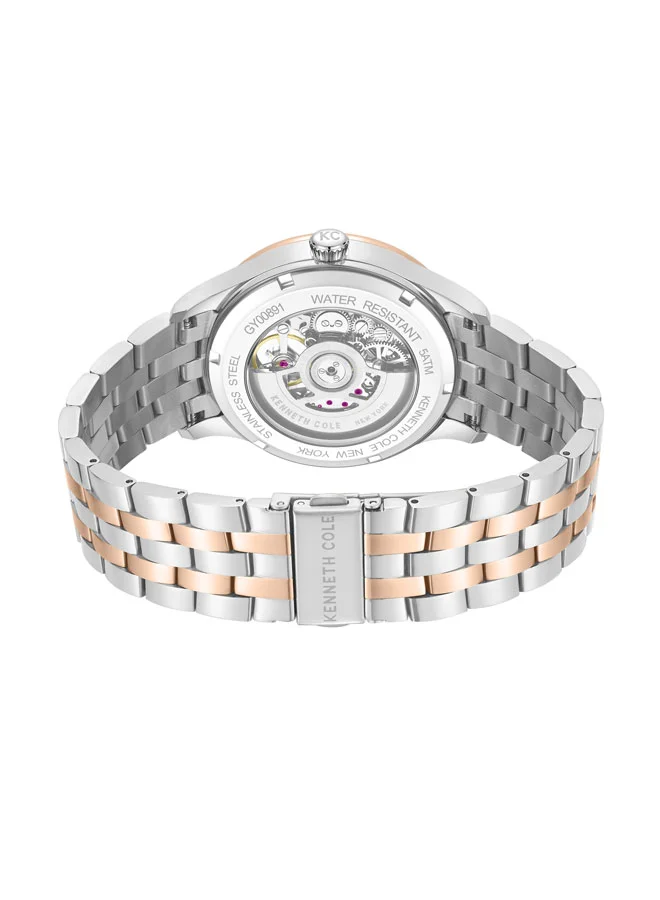 Kenneth Cole New York  Blue Mother Of Pearl Dial Stainless Steel Bracelet Multifunction Watch for Men, 43mm for Men | Best Price UAE