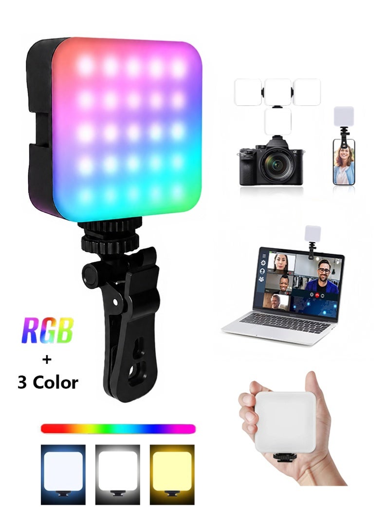 ZAFRA RGB Photography Light Clip on Phone Laptop, Rechargeable RGB Video Light, Portable LED Camera Fill Light Panel, Pocket LED Phone Light, Light for Video Conference,TikTok,Youtube, Selfie, Live Streaming - Image 1