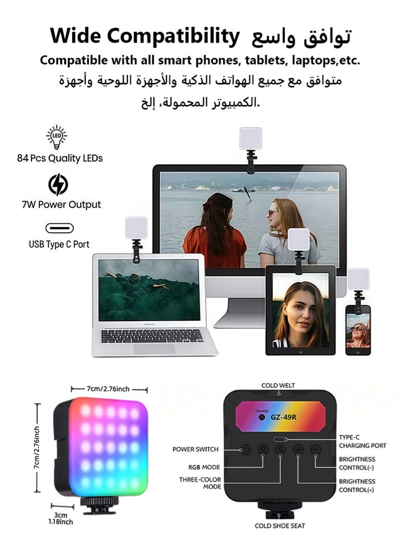 ZAFRA RGB Photography Light Clip on Phone Laptop, Rechargeable RGB Video Light, Portable LED Camera Fill Light Panel, Pocket LED Phone Light, Light for Video Conference,TikTok,Youtube, Selfie, Live Streaming - Image 4