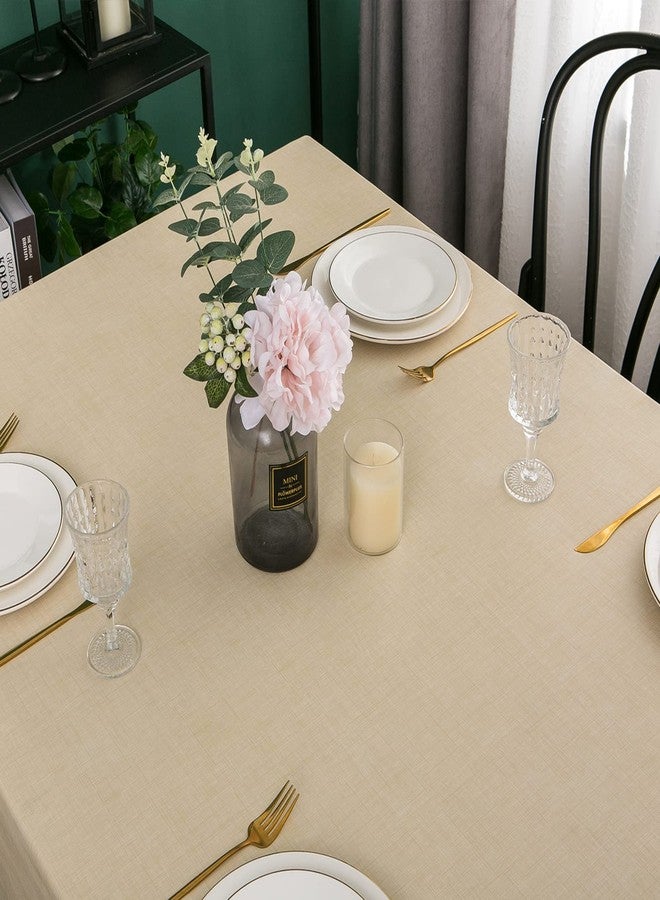 LIBERECOO Vinyl Tablecloth with Flannel Backing, Champagne, Waterproof, Stain-Resistant, Easy-Clean Table Cover for Dining, Kitchen, and Outdoor Use, 60" x 60" Square - Image 5