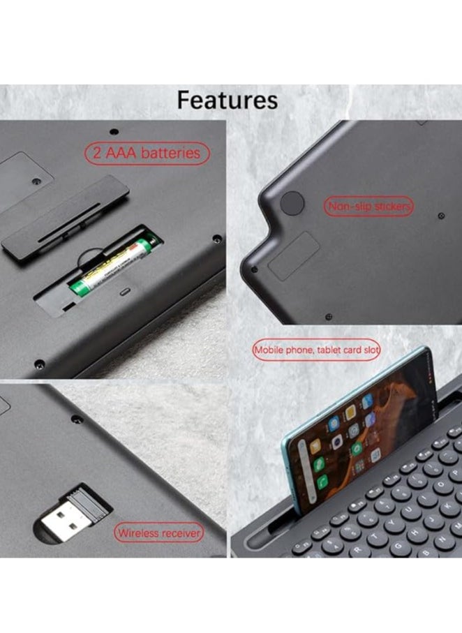Wireless bluetooth keyboard with 2.4G touchpad numbering, wireless keyboard, mouse card slot, numeric keypad for iOS/Android, laptop, PC, tv box