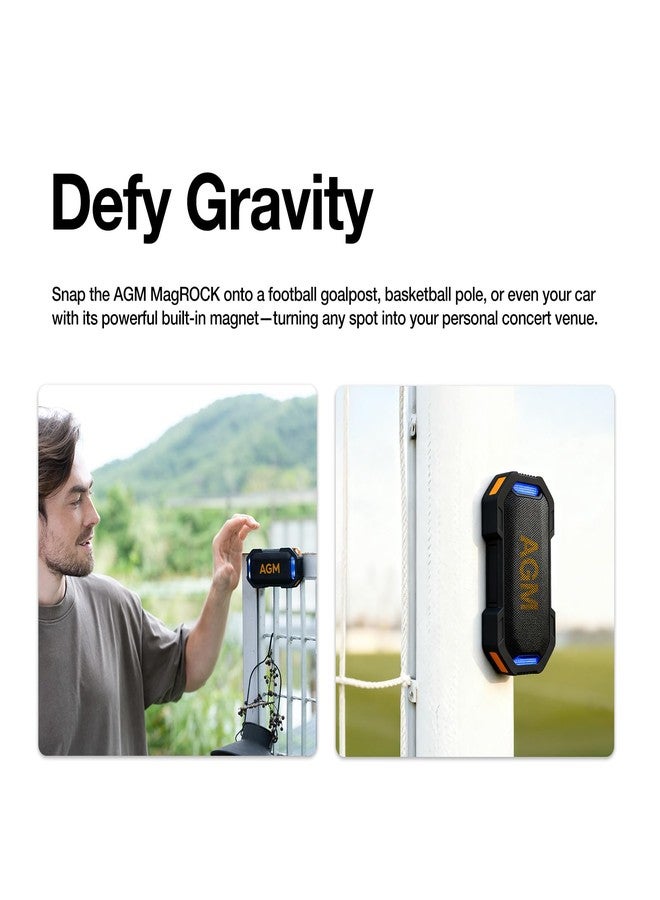 AGM MagROCK Portable Bluetooth Speaker, IP67 Waterproof, Drop-proof&Dust-proof, Bluetooth 5.3 Outdoor Speakers, Powerful Stereo Sound with Boosted Volume, Vibrant RGB Light, Magnetic Attachment Design - Image 3
