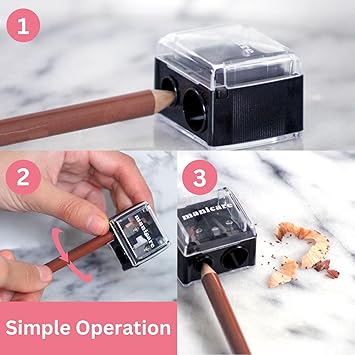 Manicare Manicare Dual Cosmetic Pencil Sharpener For Large And Small Lip Eye and Brow Pencils Eyeliner Lip Liner Catches Shavings Cosmetic Makeup Tool Duo Easy To Clean Eliminates Mess - Image 4