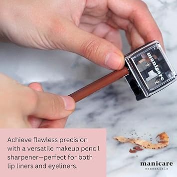 Manicare Manicare Dual Cosmetic Pencil Sharpener For Large And Small Lip Eye and Brow Pencils Eyeliner Lip Liner Catches Shavings Cosmetic Makeup Tool Duo Easy To Clean Eliminates Mess - Image 5