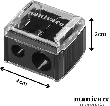 Manicare Manicare Dual Cosmetic Pencil Sharpener For Large And Small Lip Eye and Brow Pencils Eyeliner Lip Liner Catches Shavings Cosmetic Makeup Tool Duo Easy To Clean Eliminates Mess - Image 3
