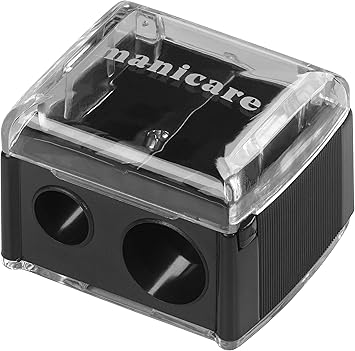 Manicare Manicare Dual Cosmetic Pencil Sharpener For Large And Small Lip Eye and Brow Pencils Eyeliner Lip Liner Catches Shavings Cosmetic Makeup Tool Duo Easy To Clean Eliminates Mess - Image 1