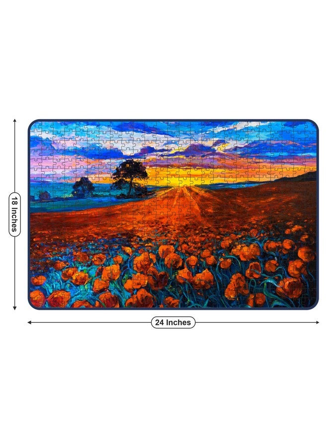 Webby Poppy Field at Sunrise Painting Jigsaw Puzzle, 500 Pieces - Image 5