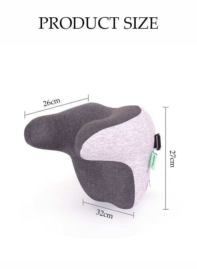 DUNISO Car Neck Pillow，Memory cotton Neck Support Pillow for Neck，Travel Cervical Pillow,,Soft, Breathable，Ergonomic Design，with Adjustable Elastic Band，for Neck Pain Relieve，Suitable for Sleeping and Resting in Car and Office  - Image 2