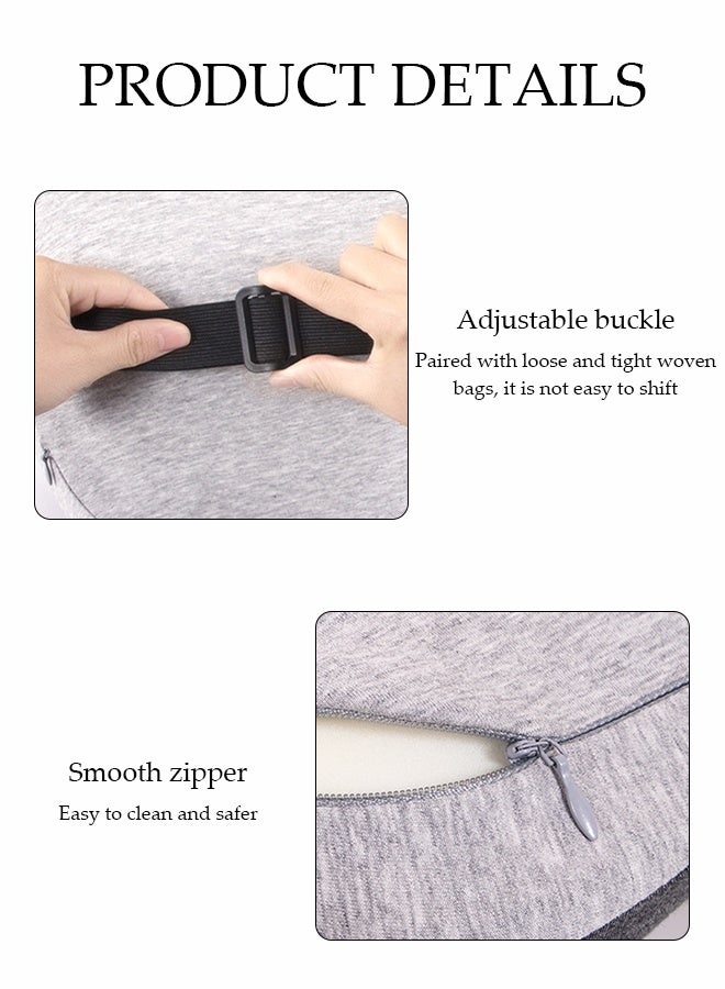 DUNISO Car Neck Pillow，Memory cotton Neck Support Pillow for Neck，Travel Cervical Pillow,,Soft, Breathable，Ergonomic Design，with Adjustable Elastic Band，for Neck Pain Relieve，Suitable for Sleeping and Resting in Car and Office  - Image 3