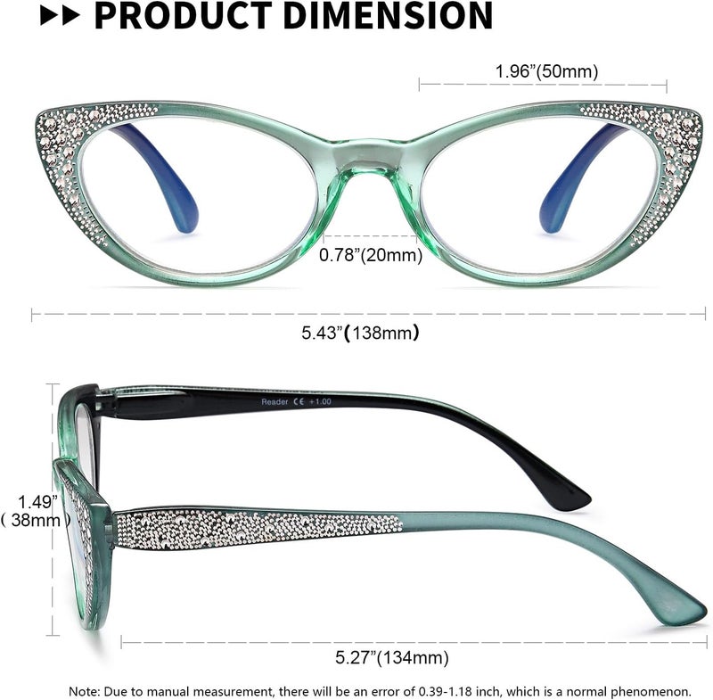 EYEURL 3 Pack Cat Eye Reading Glasses for Women… - Image 3