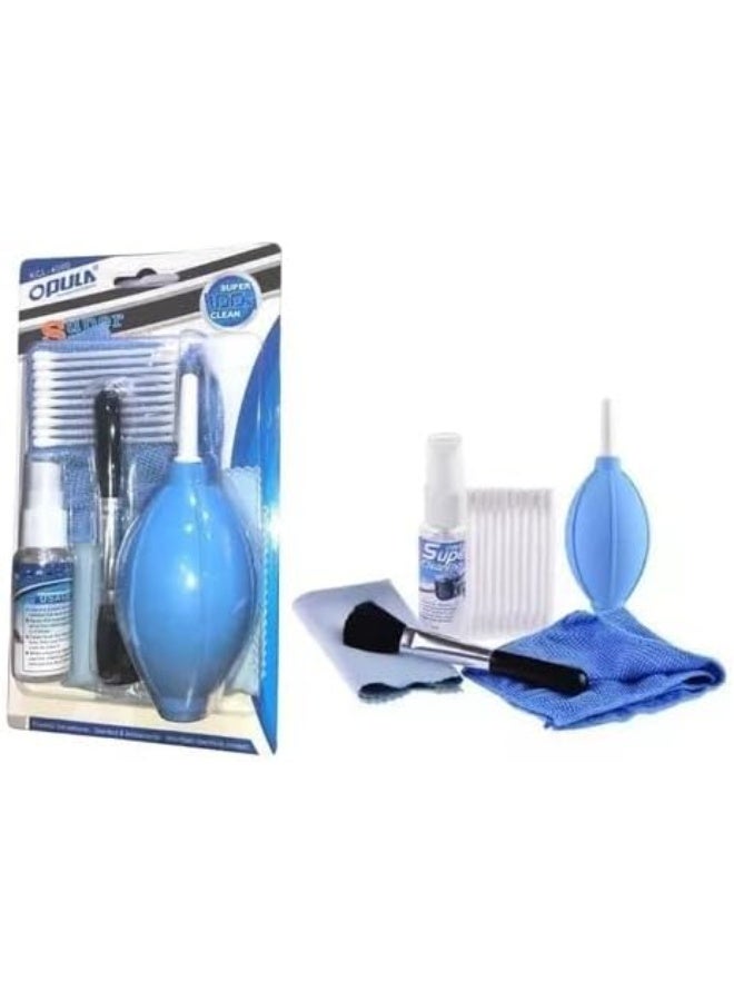 6 in 1 Professional Cleaning Kit, Air Blower, Cotton Swabs, Suede + Velvet Microfiber Cloth, Brush, Cleaning Solution - Image 2