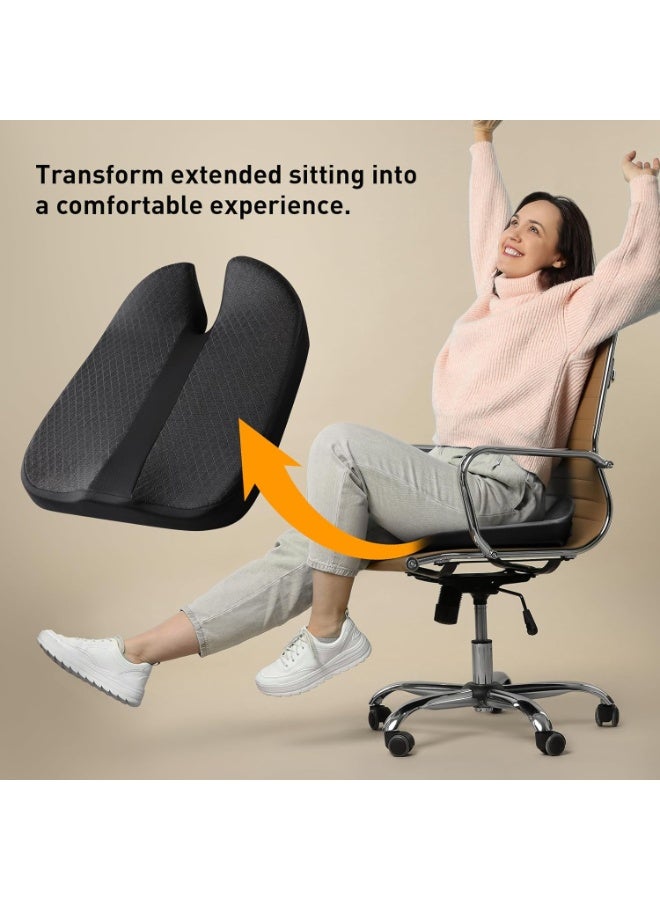 وسادة مقعد سيارة مطورة 2024 مع وسادة إسفنجية لرفع الارتفاع، لتخفيف آلام عظم العصعص وأسفل الظهر للسائقين، ووسادة مقعد للشاحنات للكراسي المكتبية - Image 4