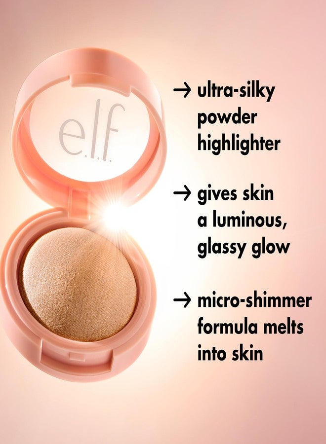 elf e.l.f. Halo Glow Silky Powder Highlighter, Long-Lasting Luminous Finish, Cake-Resistant With Micro-Shimmer, Vegan & Cruelty-Free, Prosecco Poppin' - Image 3