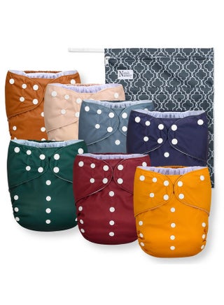 Nora's Nursery Large Pocket Cloth Diaper 7 Pack for Toddlers 35 to 55lbs with 1 Wet Bag - Waterproof Cover, Washable, Reusable & One Size Adjustable - Pacific Neutrals - pzsku/Z486083D9CAAD0462F3E7Z/45/_/1737031691/6b14b179-9a1f-467e-b922-abc713b318f7