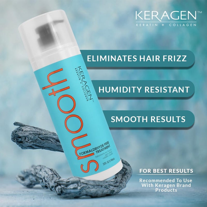 Keragen - Brazilian Keratin Smoothing Treatment, Blowout Straightening System for Dry and Damaged Hair, Formaldehyde Free, 32 Oz - Eliminate Curls and Frizz, Fine to Medium Hair - Image 3