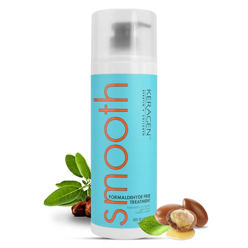 Keragen - Brazilian Keratin Smoothing Treatment, Blowout Straightening System for Dry and Damaged Hair, Formaldehyde Free, 32 Oz - Eliminate Curls and Frizz, Fine to Medium Hair - Image 1