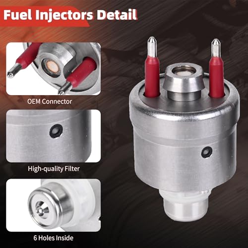 E-Shin Fuel Injectors 17111864 Compatible with Chevy Tahoe Blazer Caprice GMC Yukon Buick Roadmaster Cadillac Brougham Isuzu NPR Oldsmobile V8 5.7L Set of 2 TBI Fuel Injectors Replace# TJ7 - Image 2