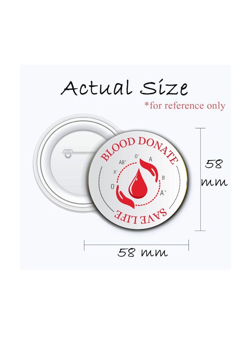 PRINTSHOP4ME World Blood Donate Day Button Badge-Lightweight,Quality Pin Ideal For Events,Gatherings&Daily Wear|Great For Events,Gifts&Everyday Use - Image 2