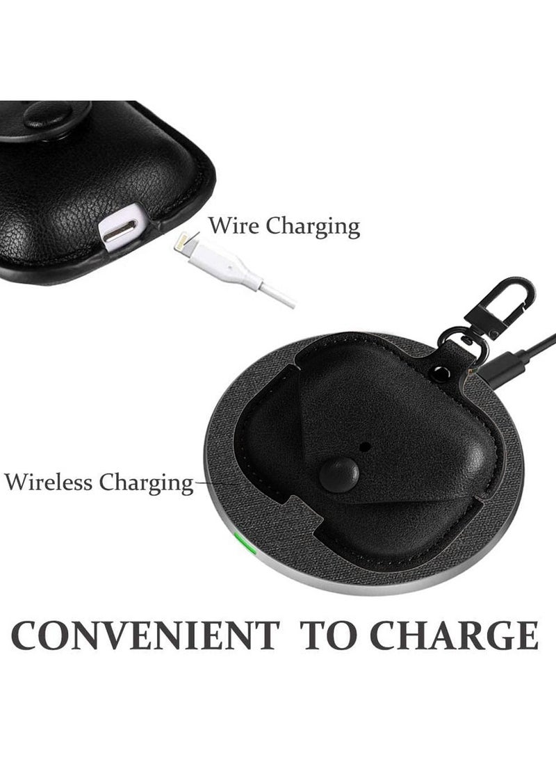 AirPods Pro 2 Case Leather Case Cover with Keychain Compatible with Apple AirPods Pro 2nd Generation 2022 Black