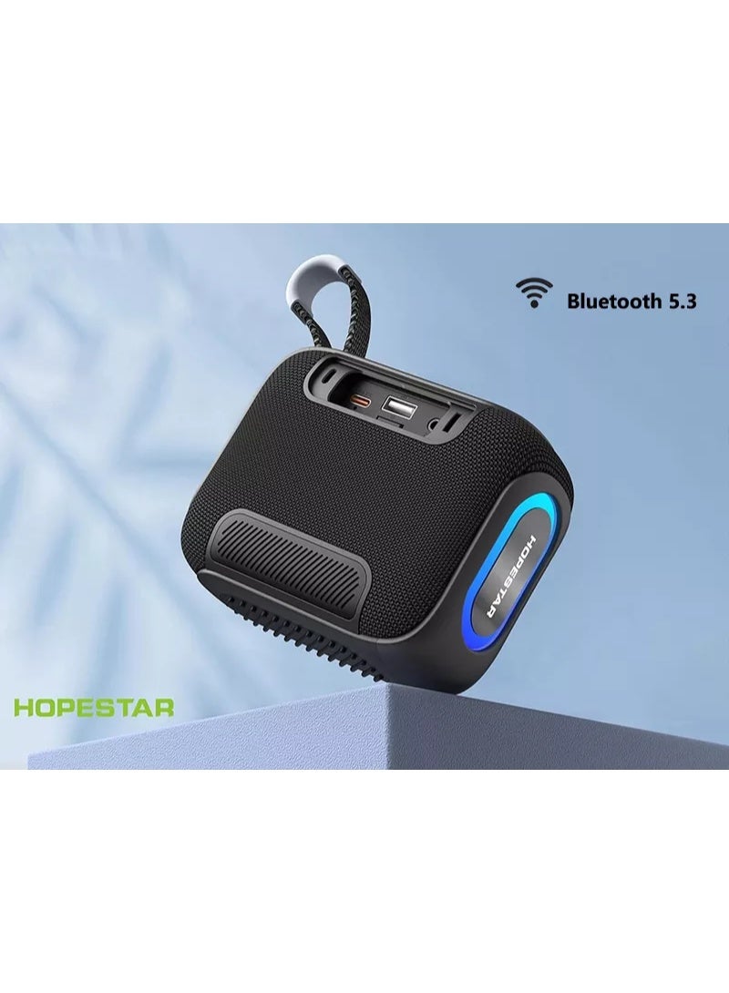 HOPESTAR H66 10W Mini Bluetooth Speaker, IPX7 Waterproof, RGB Lights, Portable Wireless Speaker with Bluetooth 5.3, 4–6H Battery, TWS Pairing, 360° Surround Sound, AUX & TF Card, Dustproof Outdoor Speaker for Travel, Beach, Parties and Home - Image 5