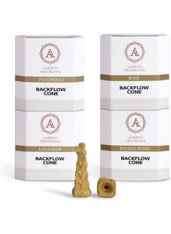 Aakriti Gallery Incense Cones Natural Handwork Backflow Waterfall Incense Rose, Sandalwood, Patchouli And Lavender Fragrance, Backflow Incense Cones For Meditation, Aromatherapy And Yoga -100 Pcs (Gold Pyramid)  - Image 1