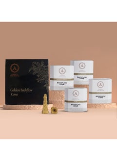 Aakriti Gallery Incense Cones Natural Handwork Backflow Waterfall Incense Rose, Sandalwood, Patchouli And Lavender Fragrance, Backflow Incense Cones For Meditation, Aromatherapy And Yoga -100 Pcs (Gold Pyramid)  - Image 2